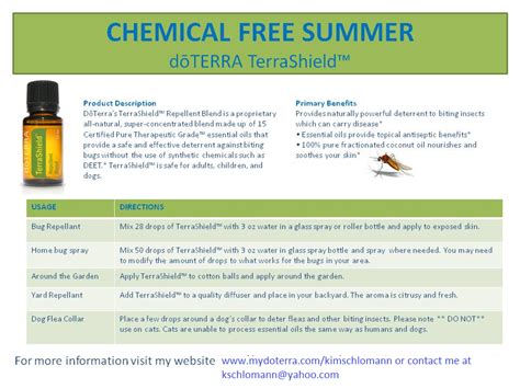 Safe Chemical Free Bug Repellant Doterras Terrashield Is Safe For