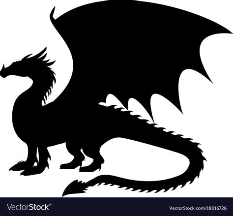 Dragon Fantastic Silhouette Symbol Mythology Vector Image