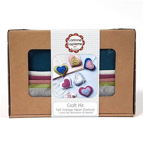 Vintage Heart Garland Felt Craft Kit All Sewn Up Wales By Helen Rhiannon