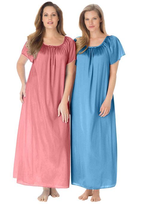 2 Pack Long Nightgown Set By Only Necessities Womens Plus Size