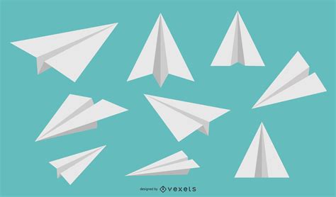 Paper Airplanes Vector Set Vector Download