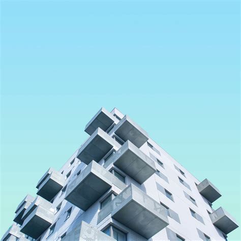 Download Wallpaper 2780x2780 Facade Building Sky Minimalism Blue