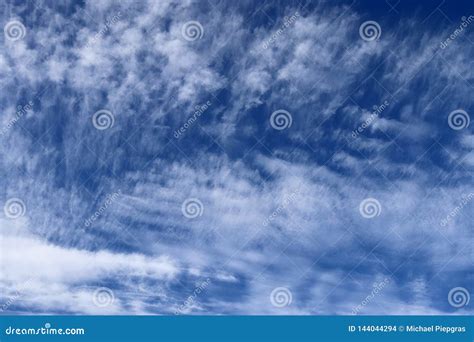 Beautiful Cirrus Cloud Formations In A Blue Sky Stock Photo Image Of