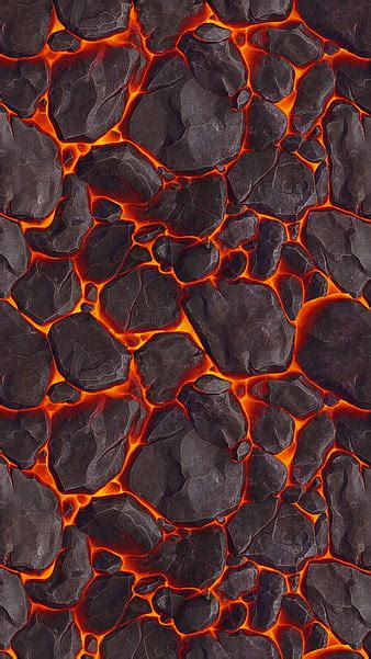 Burning Lava Close Up Lava Texture Red Hot Lava Black Background