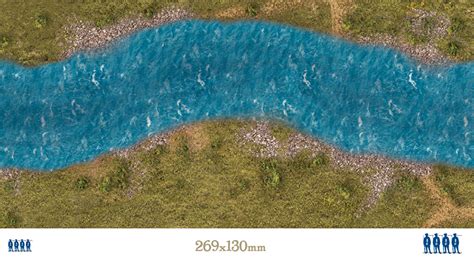 River Stream 6030mm Scale 6mm10mm Wargameprint Foldable Paper