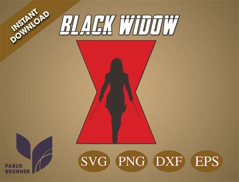 Marvel Black Widow Logo Silhouette Tshirt Design Cricut Etsy