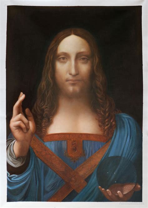 Salvator Mundi Leonardo Da Vinci Hand Painted Oil Painting Reproduction Portrait Of Christ By