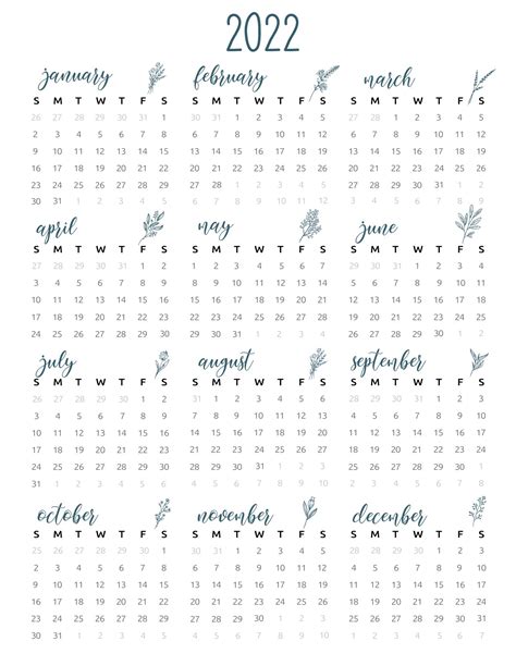 Free Year Calendar 2022 Printable World Of Printables Hot Sex Picture