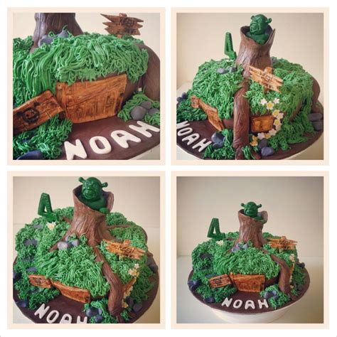 Shrek 4th Birthday Cake Green Vanilla Cake With Oreo Buttercream