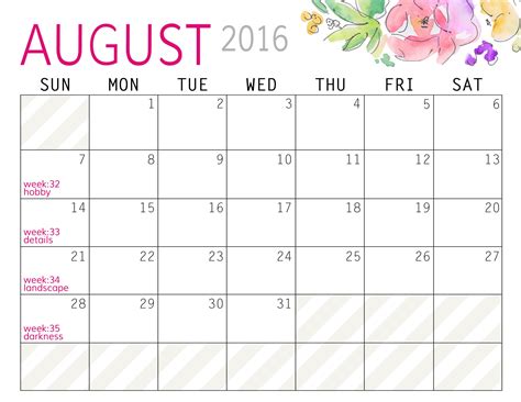 Photo Challenge For August And Free Calendars