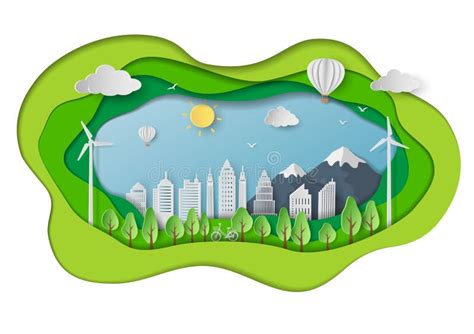 Save Nature And Environment Conservation Concept With Green Eco City