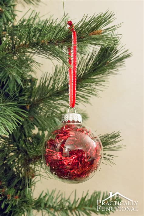Add a unique touch to your do it yourself christmas ornaments by using multiple yarn colors. DIY Filled Glass Ball Christmas Ornaments