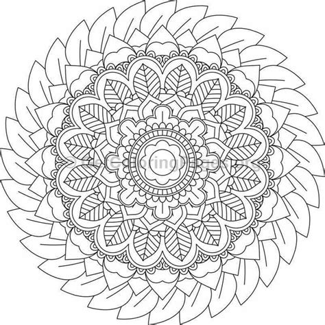 25 Flower Mandala Printable Coloring Page Etsy Mandala Coloring Pages