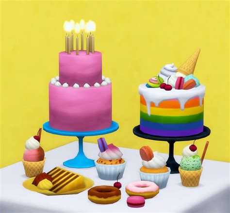 Sims 4 Kakkumaakari Cake Decoration Set Happy Birthday The Sims Book