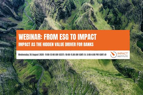 Join our webinar “From ESG to Impact: Impact as the hidden value driver