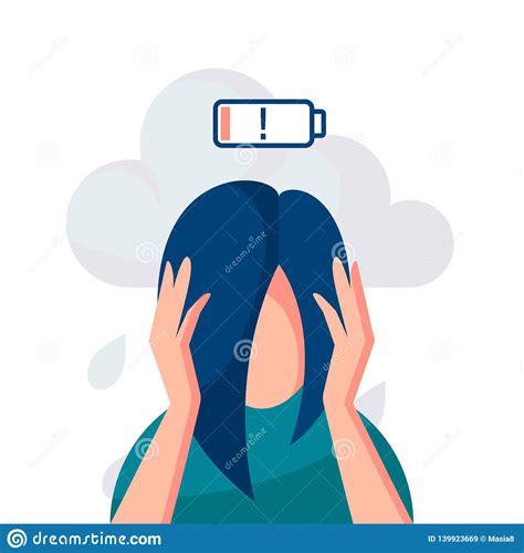 Depression Vector Concept In Simple Flat Style Stock Vector