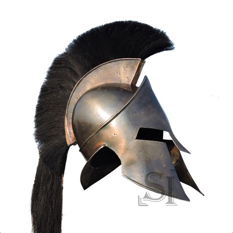 Greek Spartan King Crested Helmet With Stand 2d1 Hm139