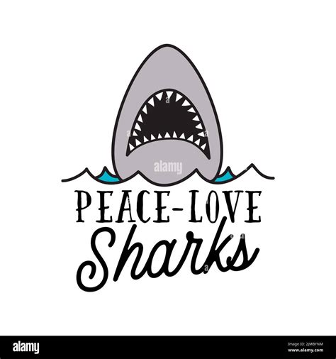 peace love sharks stock vector images alamy