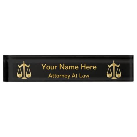 Scales Of Justice Law Diy Text Desk Name Plate Zazzle