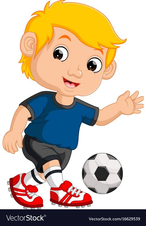 Boy Playing Soccer Clip Art