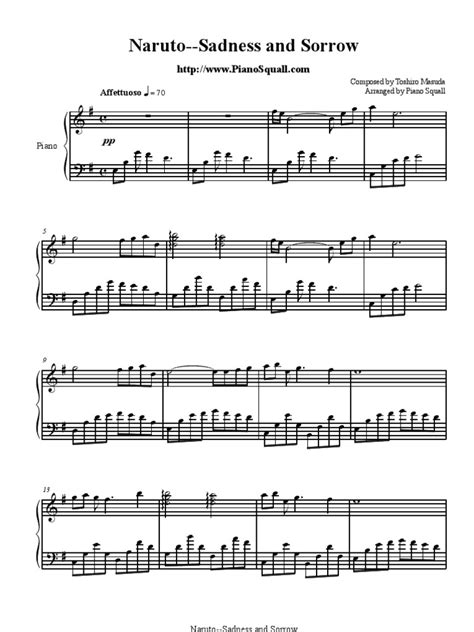 Giornos theme jojos bizarre adventure piano letter notes. Naruto - Sadness and Sorrow Piano sheet music