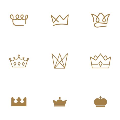 Set Of Luxury Crown Logo Vector Template Design 7382735 Vector Art At