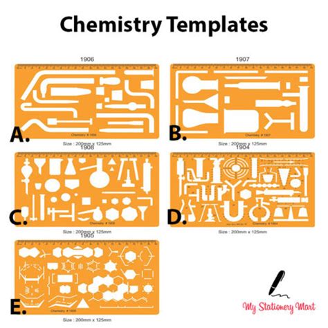 Chemistry Lab Chemical Engineering Symbols Drawing Drafting Template