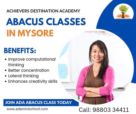 Achievers Destination Academy Ada Abacus Classes Now In Mysore