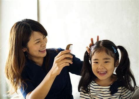 Cheerful Japanese Mother And Daughter Premium Image By