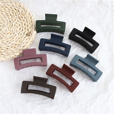 7 pack hair claw clips large 4 inch matte no slip big rectangle jaw clip 7 colors for thick hair