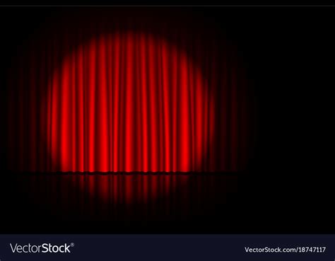 Stage With Red Curtain And Spotlight Royalty Free Vector