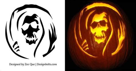 10 Free Halloween Scary Pumpkin Carving Patterns And Stencils