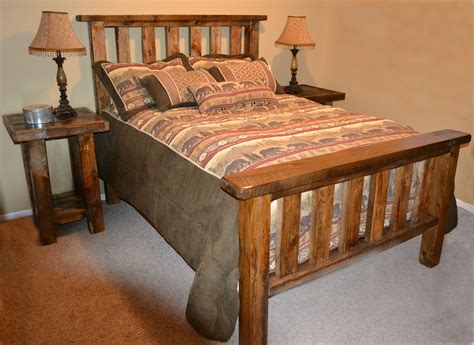 Shop with afterpay on eligible items. Rough Sawn Pine Timber Bed | Rustic Furniture Mall by ...