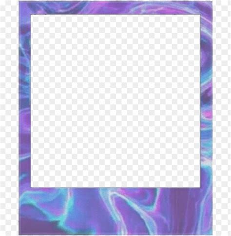 Free Download Hd Png Frame Polaroid Violet Purple Holographic Water