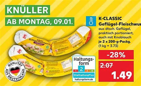 K classic Geflügel fleischwurst Angebot bei Kaufland