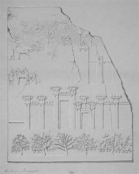 Nineveh Sennacheribs Palace Room I Slab 28 1854 1855 Drawing By