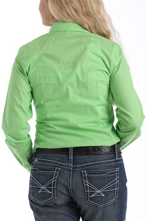 Cinch Jeans Women S Lime Green Printed Button Down Western Shirt