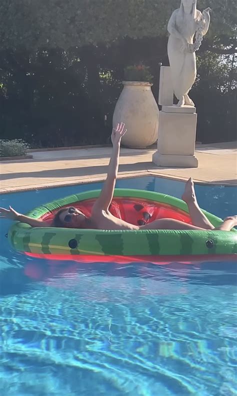 Naked Elizabeth Hurley Soaks Up The Sun While Lounging On Pool Float