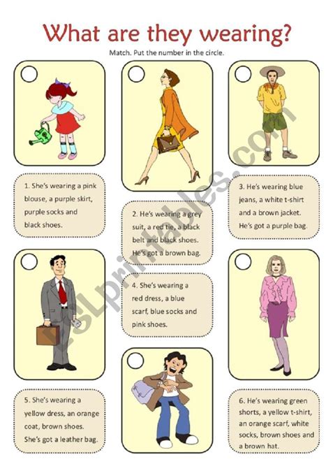 WHAT ARE THEY WEARING ESL Worksheet By Alba Rimini