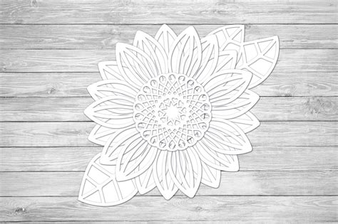 Sunflower Outline Svg Layered Svg Cut File Images