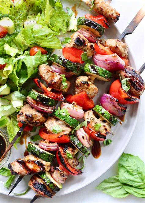 Grilled Balsamic Pork Kebabs Low Carb Cook At Home Mom