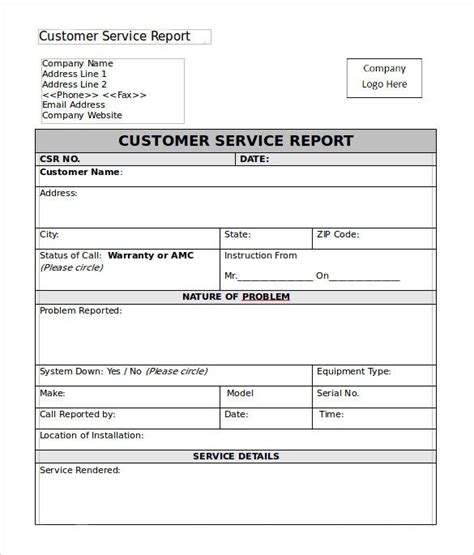 Customer Contact Report Template 5 Professional Templates Report