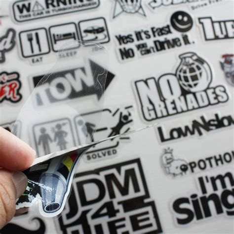 41pcs Jdm Car Sticker Racing Decale For Cars Motorcycle Helmet Reflex