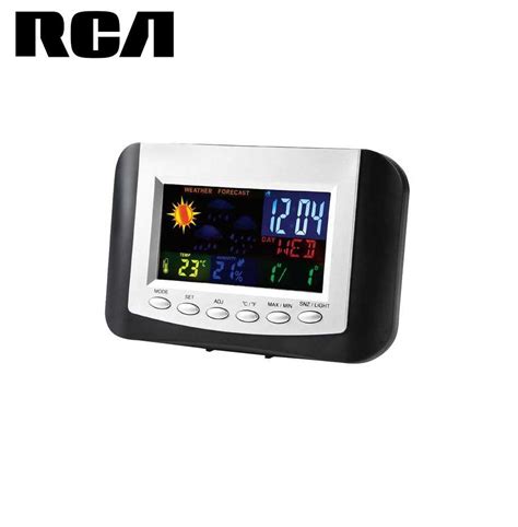 Rca Rcws100a Weather Station Alarm Clock White And Black Online At