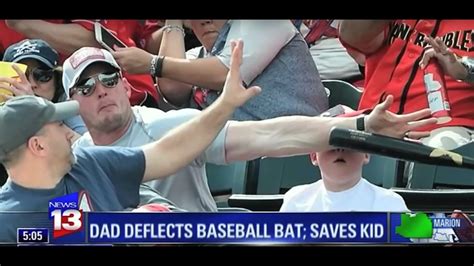 Hero Dad Saves Son S Life From Flying Baseball Bat Dad Mode Youtube