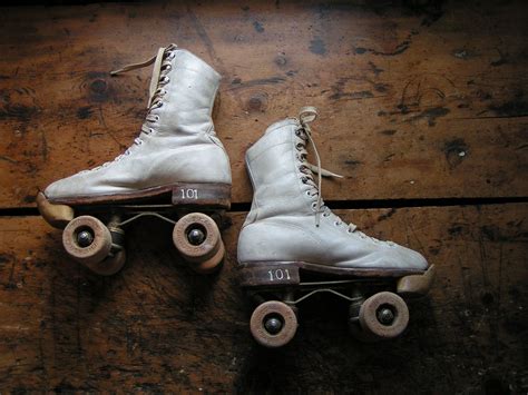 Vintage Pair Of Womens Leather Roller Skates 4500 From
