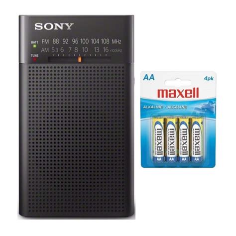 Sony Icf P26 Portable Amfm Radio With Speaker Black With 4 Nimh Aa
