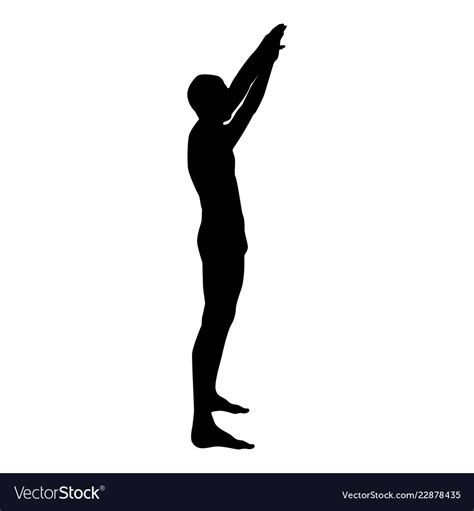 Man With Arms Raised Sportsman Raising Hands Side Vector Image
