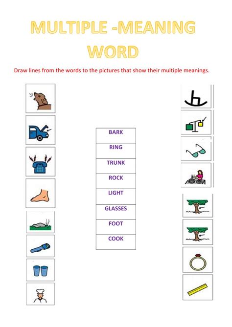 Multiple Meaning Words Live Worksheet