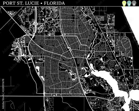 Simple Map Of Port St Lucie Florida Stock Vector Adobe Stock
